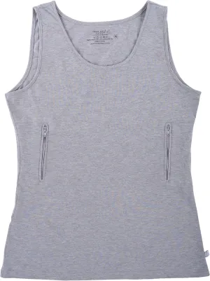 Clever Travel Companion Womens Tank Top with 1 Hidden Zipper Pocket, 100% Pickpocket Proof Holiday Tour Sleeveless Tee Shirt