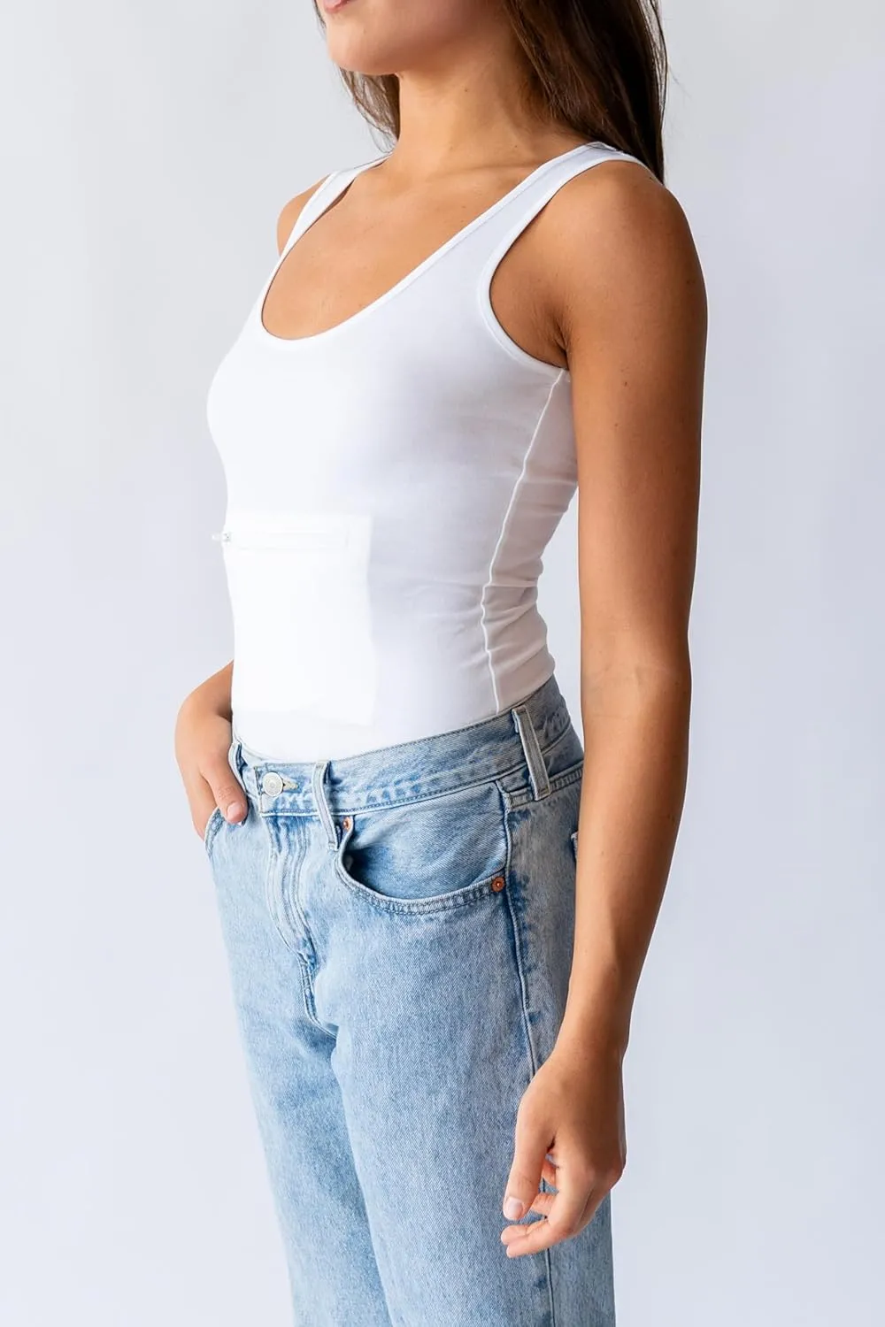 Clever Travel Companion Womens Tank Top with 1 Hidden Zipper Pocket, 100% Pickpocket Proof Holiday Tour Sleeveless Tee Shirt