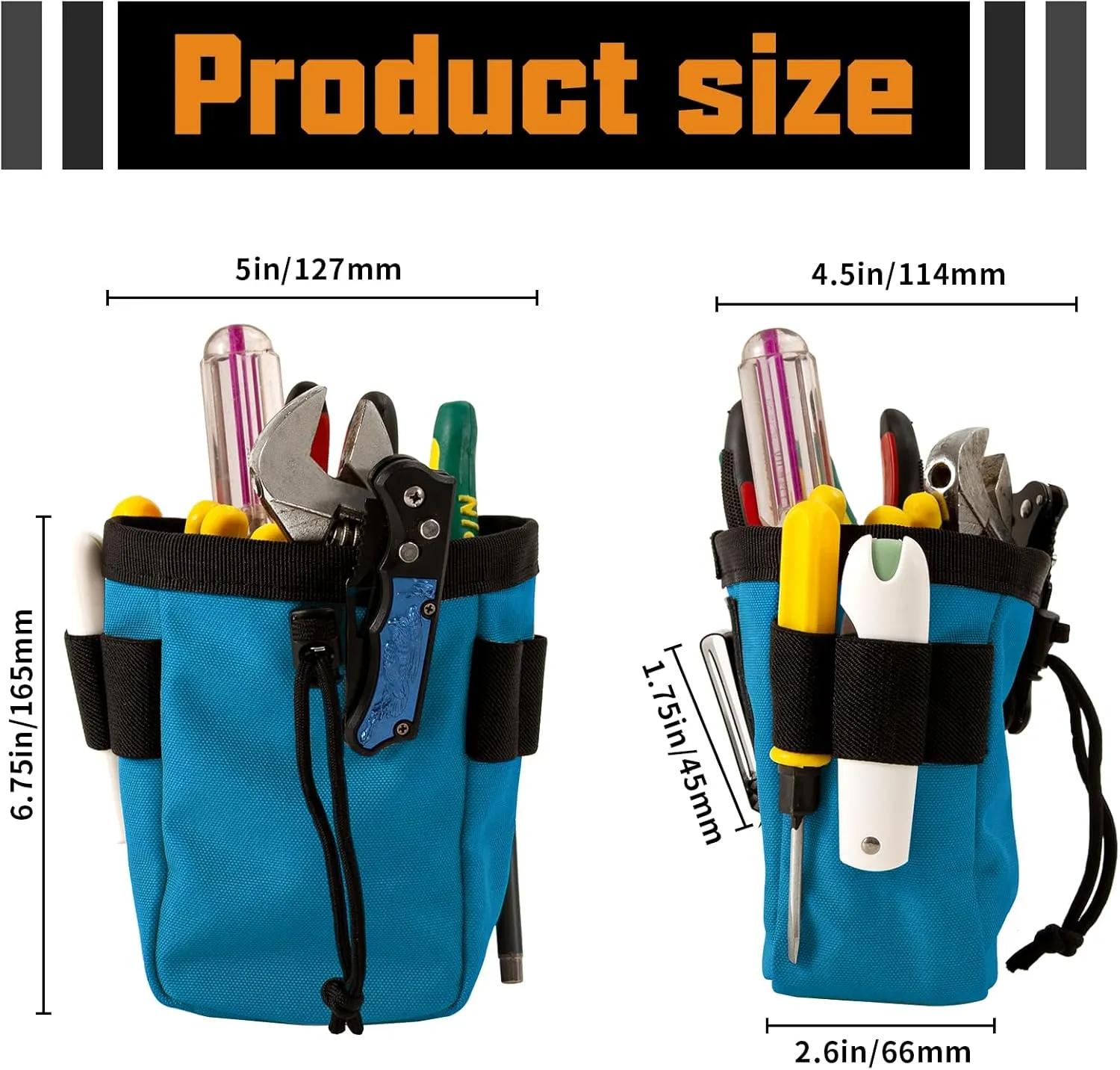Clip-On Screws and Nails Tool Belt Bag for Tools,Bolt Storage Pouch, Mini Organizer Pocket Attachment for Tool Belt, Great for an Electrician, HVAC Tech, Plumber, Carpenter, Contractor