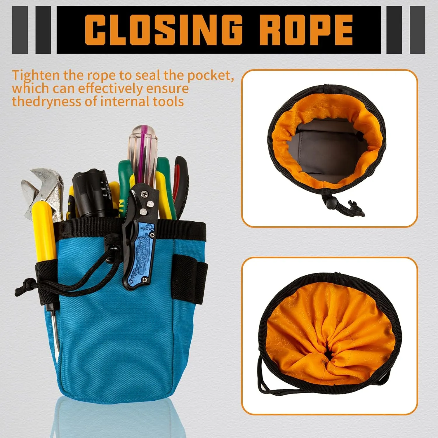 Clip-On Screws and Nails Tool Belt Bag for Tools,Bolt Storage Pouch, Mini Organizer Pocket Attachment for Tool Belt, Great for an Electrician, HVAC Tech, Plumber, Carpenter, Contractor