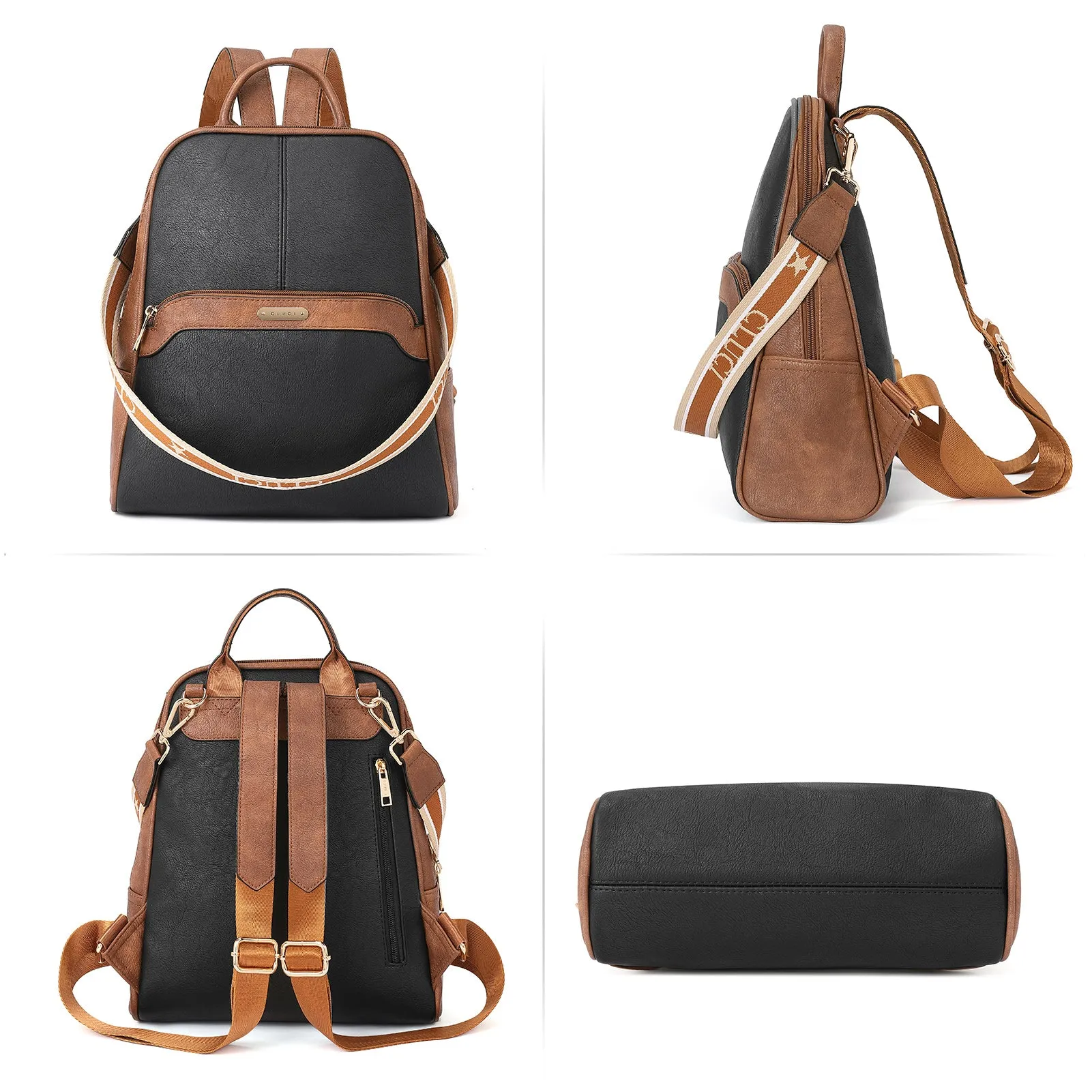 CLUCI Womens Backpack Purse Leather Convertible Bookbag Purses Travel Ladies Designer Daypack Shoulder Bags