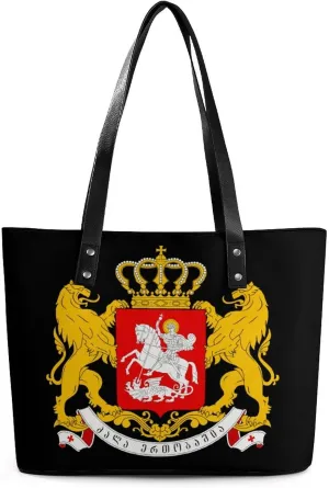 Coat of Arms of Georgia Printed Purses and Handbags for Women Vintage Tote Bag Top Handle Ladies Shoulder Bags for Shopping Travel