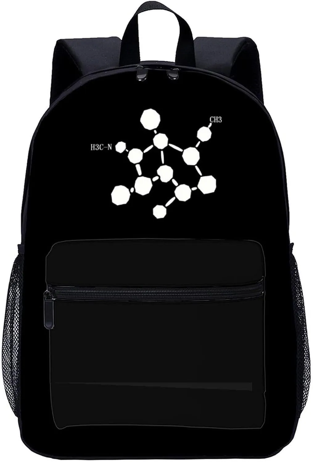 Cocaine Molecule Formula Chemistry 17 Inch Laptop Backpack Large Capacity Daypack Travel Shoulder Bag for Men&Women