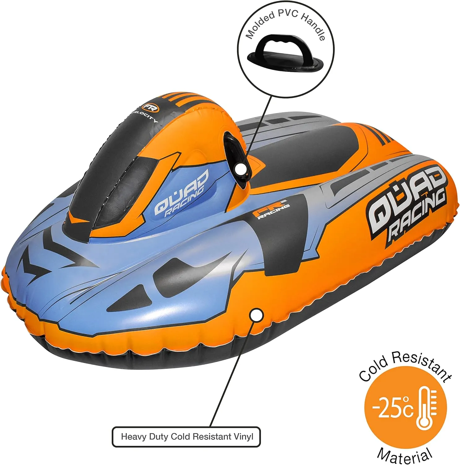 CocoNut Outdoor- 50” Inflatable Snowmobile Sleds- Heavy Duty Snow Sleds with Sturdy Handles for Kids, Teens and Adults-Cold Resistant Toboggans -Lightweight Tubes for Boys and Girls