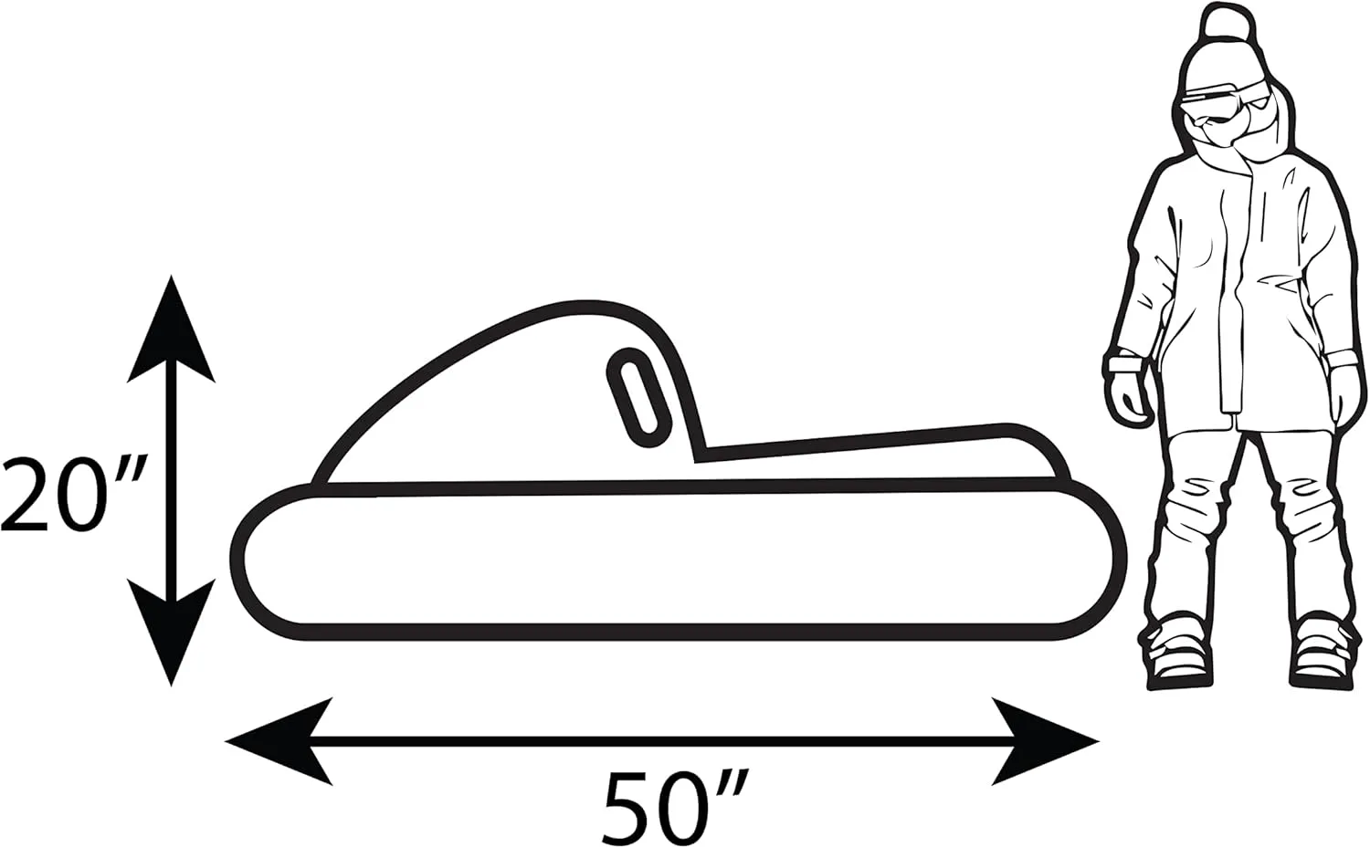 CocoNut Outdoor- 50” Inflatable Snowmobile Sleds- Heavy Duty Snow Sleds with Sturdy Handles for Kids, Teens and Adults-Cold Resistant Toboggans -Lightweight Tubes for Boys and Girls