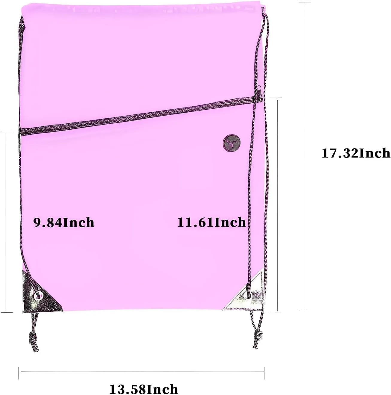 CODOBON Lightweight Drawstring Backpack with 2 Compartments Holds 14" Laptop & Shoes | Foldable |big Zip Pocket with Cable Port | Economical for Gym, Travel,Daliy (20, Pink)