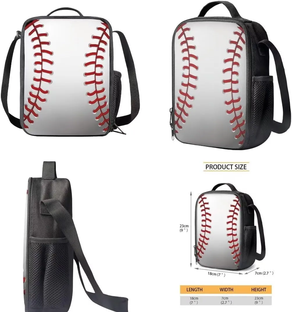 Coldinair Baseball Backpack for Boys,Elementary Middle School Book Bag for Kids Teen with Lunch Box Pencil Case Bag Back to School Supplies Large Capacity Daypack Satchel Laptop Bag