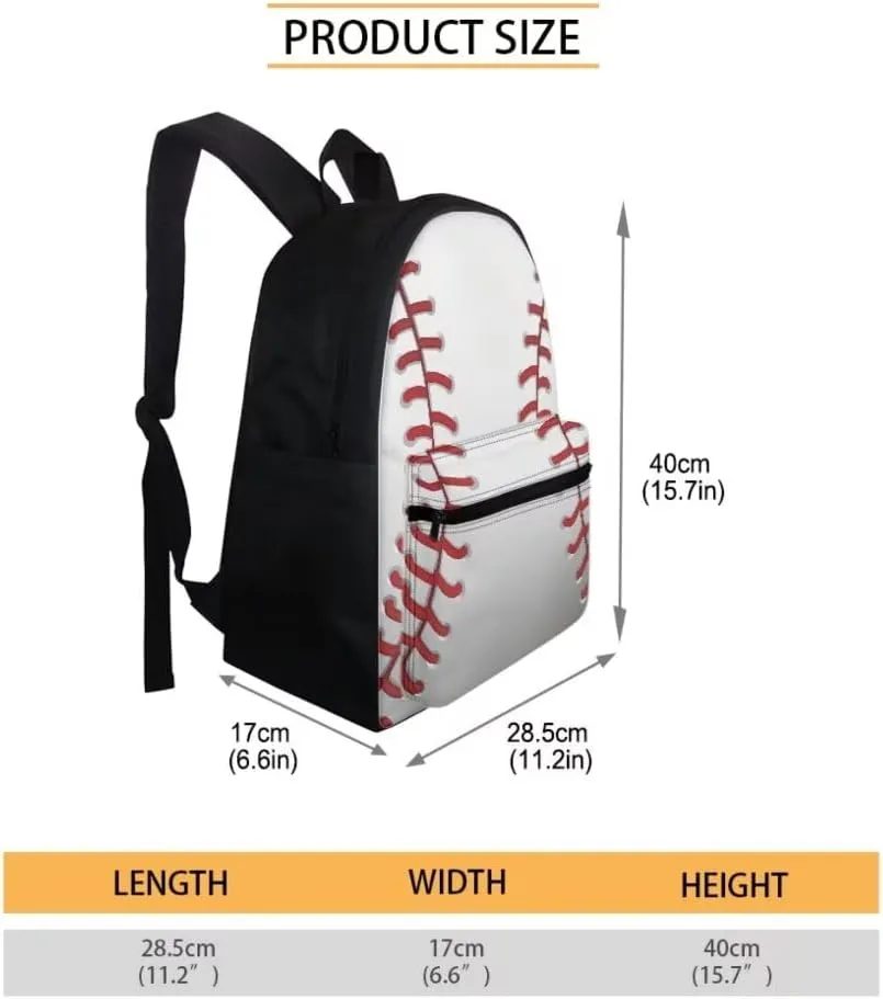 Coldinair Baseball Backpack for Boys,Elementary Middle School Book Bag for Kids Teen with Lunch Box Pencil Case Bag Back to School Supplies Large Capacity Daypack Satchel Laptop Bag