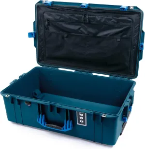 ColorCase Pelican 1595 Case Indigo - Large Sized Waterproof Case with Combo Pouch Lid Organizer- Blue Handles & Latches