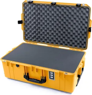 ColorCase Pelican 1595 Case Yellow - Large Sized Waterproof Case with Pick & Pluck Foam & Convoluted Lid Foam - Black Handles & Latches