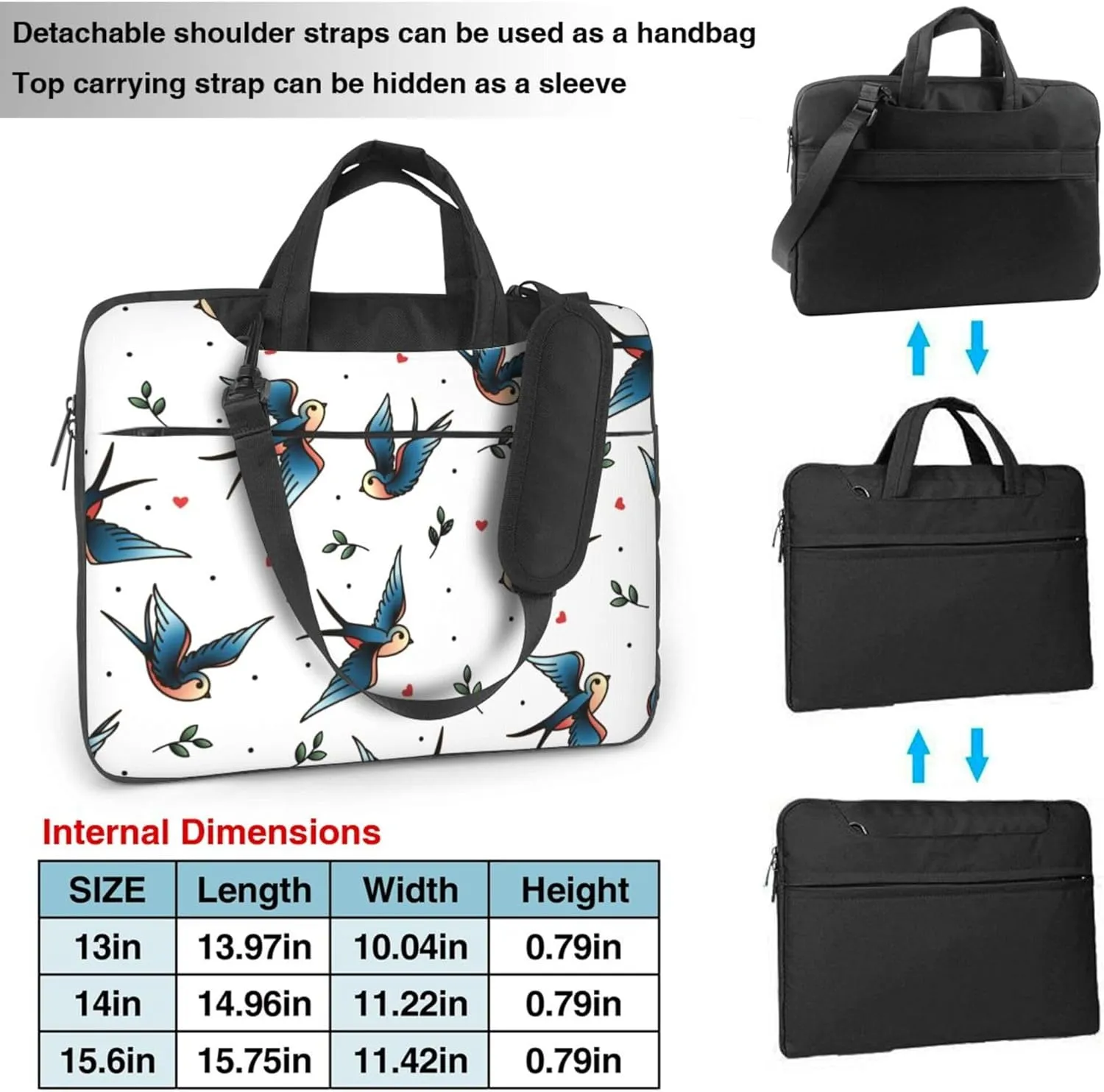 Colorful Paisley Black Bandana Laptop Shoulder Bag ​for Men Women, Computer Carrying Case Messenger Bag with Strap