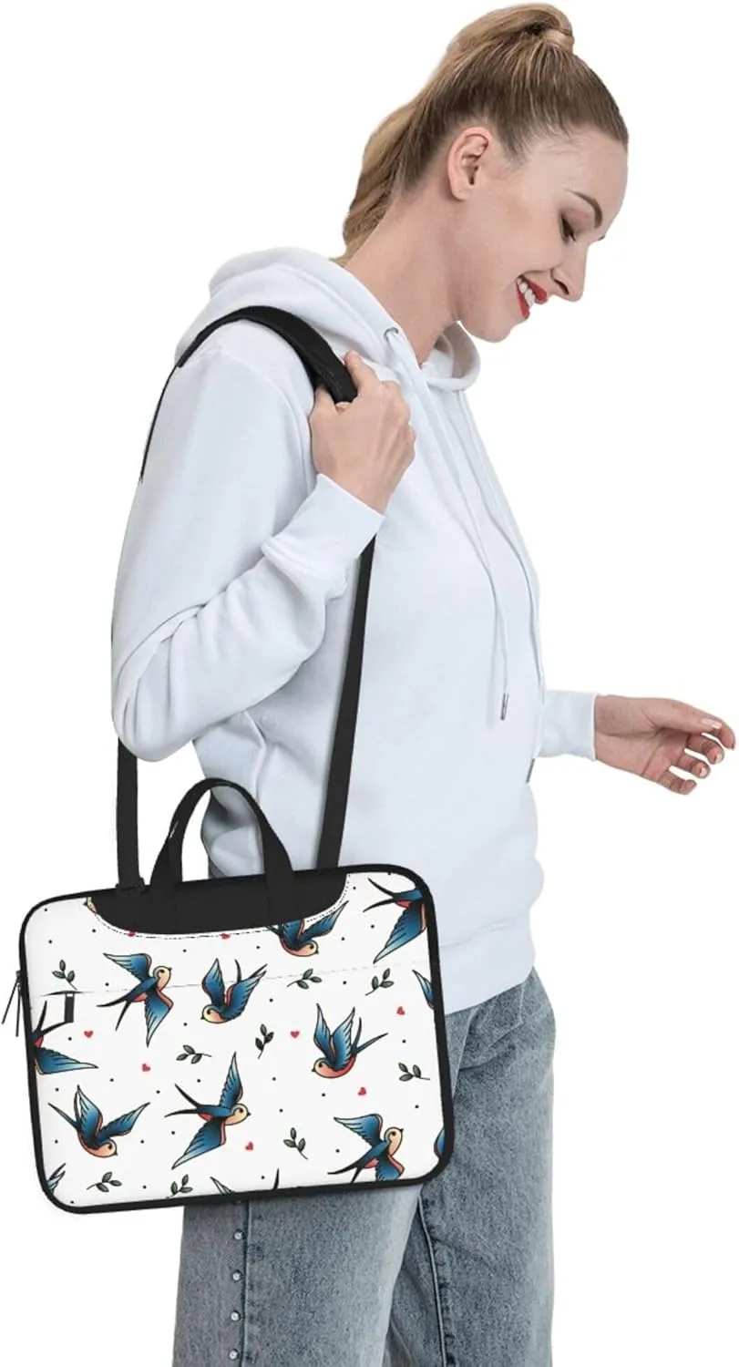 Colorful Paisley Black Bandana Laptop Shoulder Bag ​for Men Women, Computer Carrying Case Messenger Bag with Strap