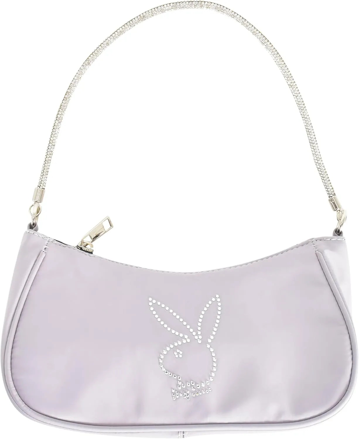 Concept One Playboy Shoulder Bag, Women's Purse Handbag with Rhinestone Carry Strap and Bunny Logo