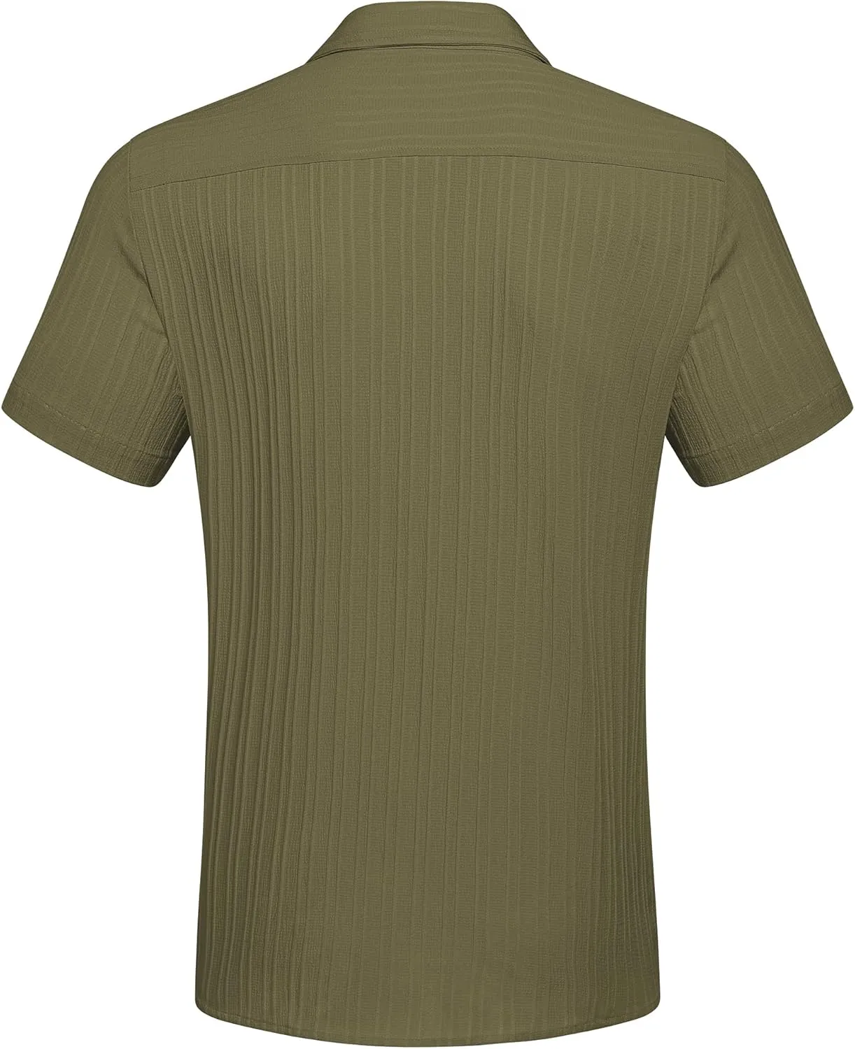 COOFANDY Men's Casual Button Down Shirts Short Sleeve Textured Summer Beach Shirt with Pocket