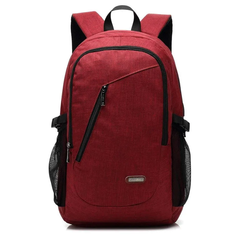 CoolBELL Hot style Modern laptop backpack with USB Charging Port | 15.6 Inch | Red