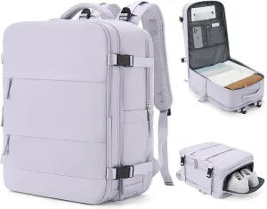 coowoz Large Travel Backpack Carry On for Women Man Gym Backpack with Laptop Compartment Mochila de Viaje Teacher Personal Item Backpack Rucksack Airplane Accessories Must Haves Purple