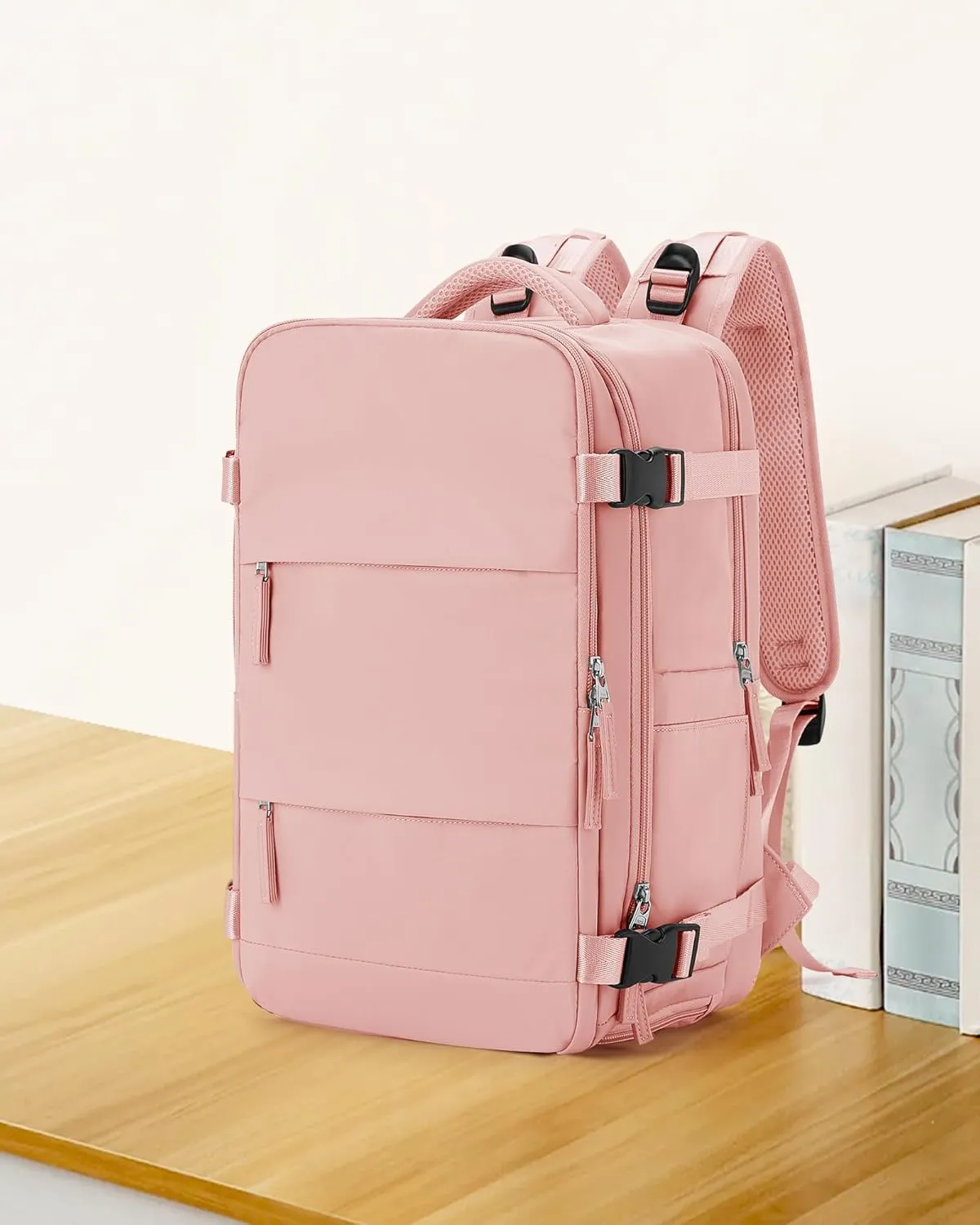 coowoz Travel Backpack Carry On for Women Man Gym Backpack with Laptop Compartment Mochila de Viaje Teacher Personal Item Backpack Airplane Accessories Must Haves Pink Small