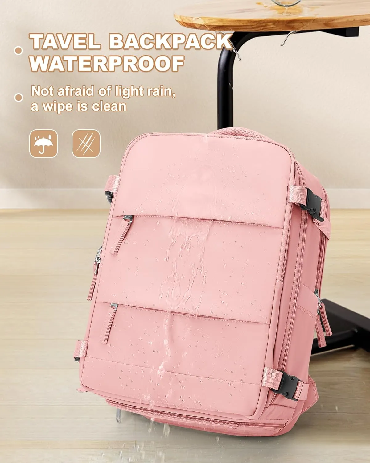 coowoz Travel Backpack Carry On for Women Man Gym Backpack with Laptop Compartment Mochila de Viaje Teacher Personal Item Backpack Airplane Accessories Must Haves Pink Small