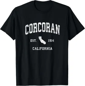 Corcoran California CA Vintage Athletic Sports Design T-Shirt