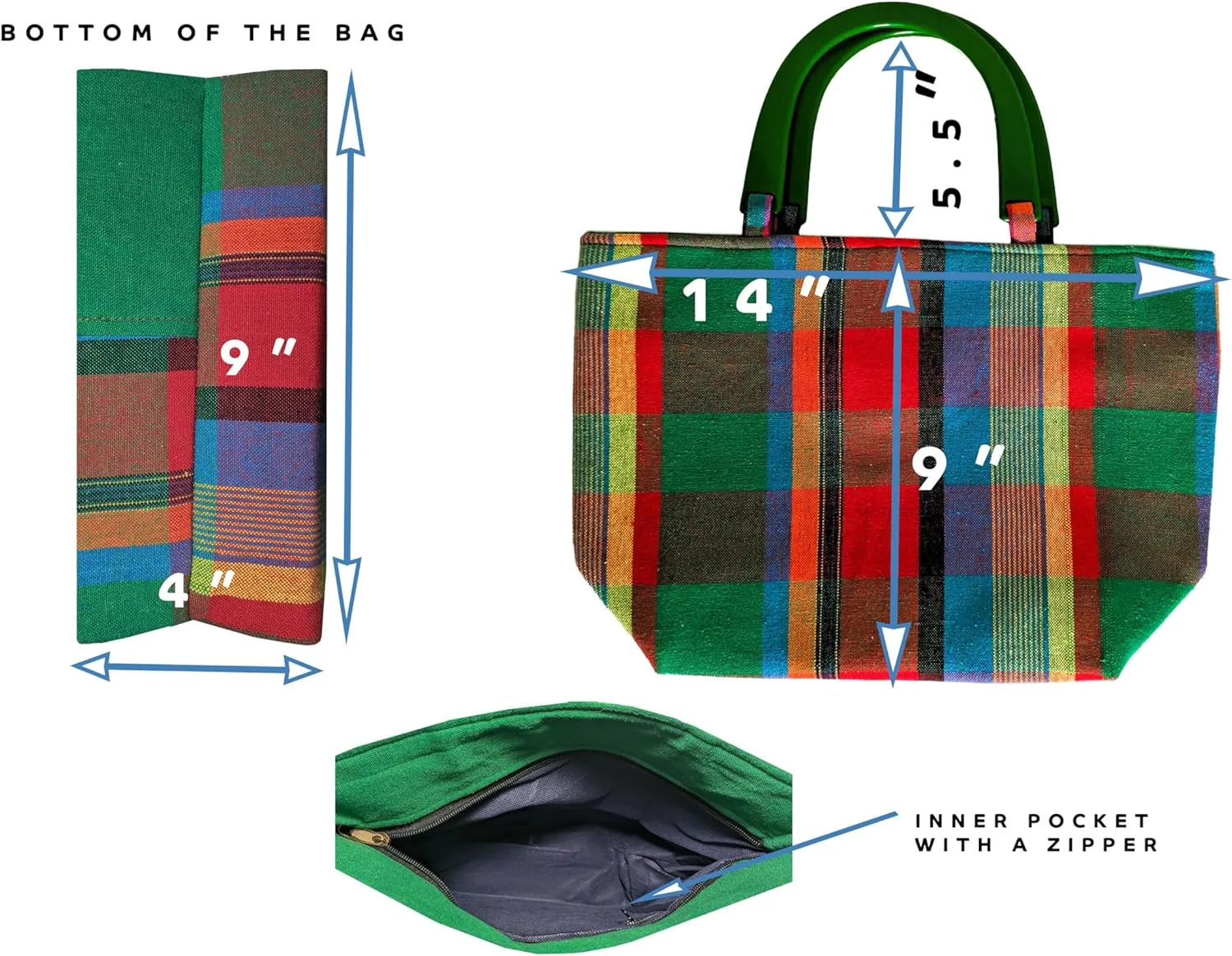 Cotton Handloom Hand bag, Great for everyday use, Double handles, Light weight