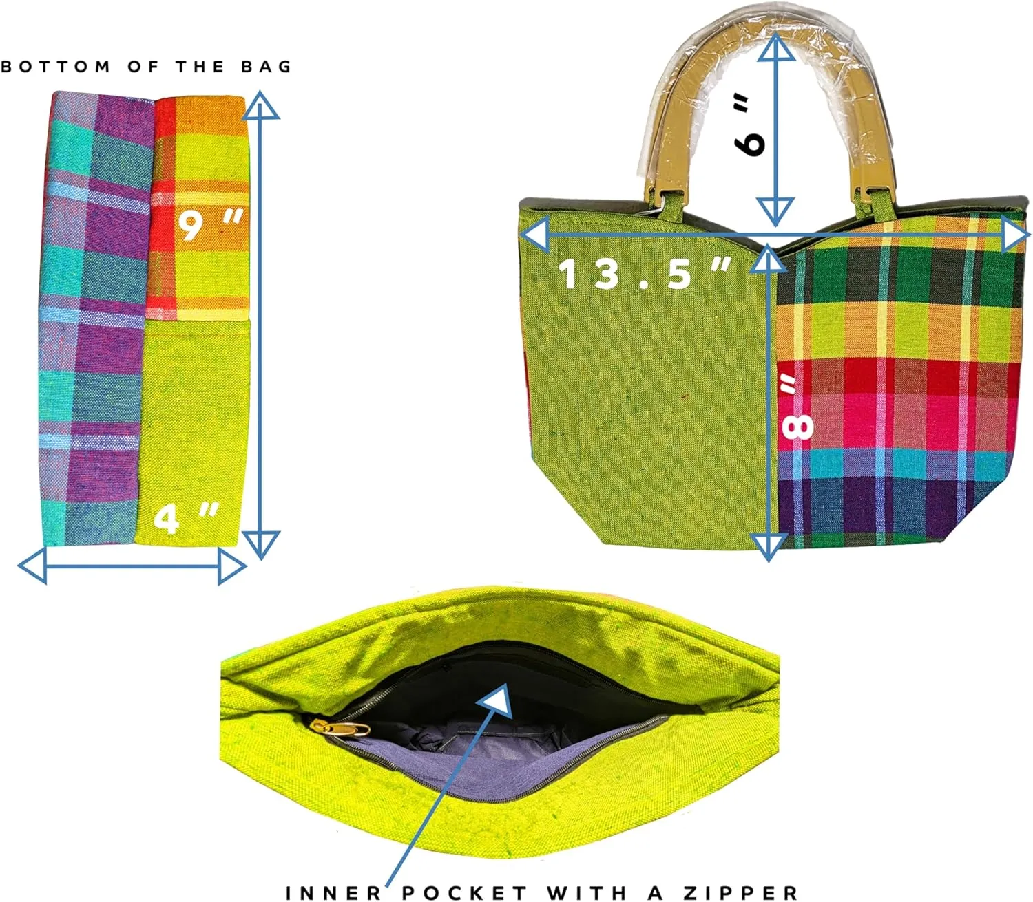 Cotton Handloom Hand bag, Great for everyday use, Double handles, Light weight