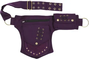 Cotton Practical Fannypack Waistbag Travel Utility Belt-Plum