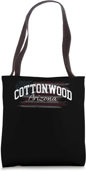Cottonwood Arizona American Flag Travel Gift Graphic Design Tote Bag