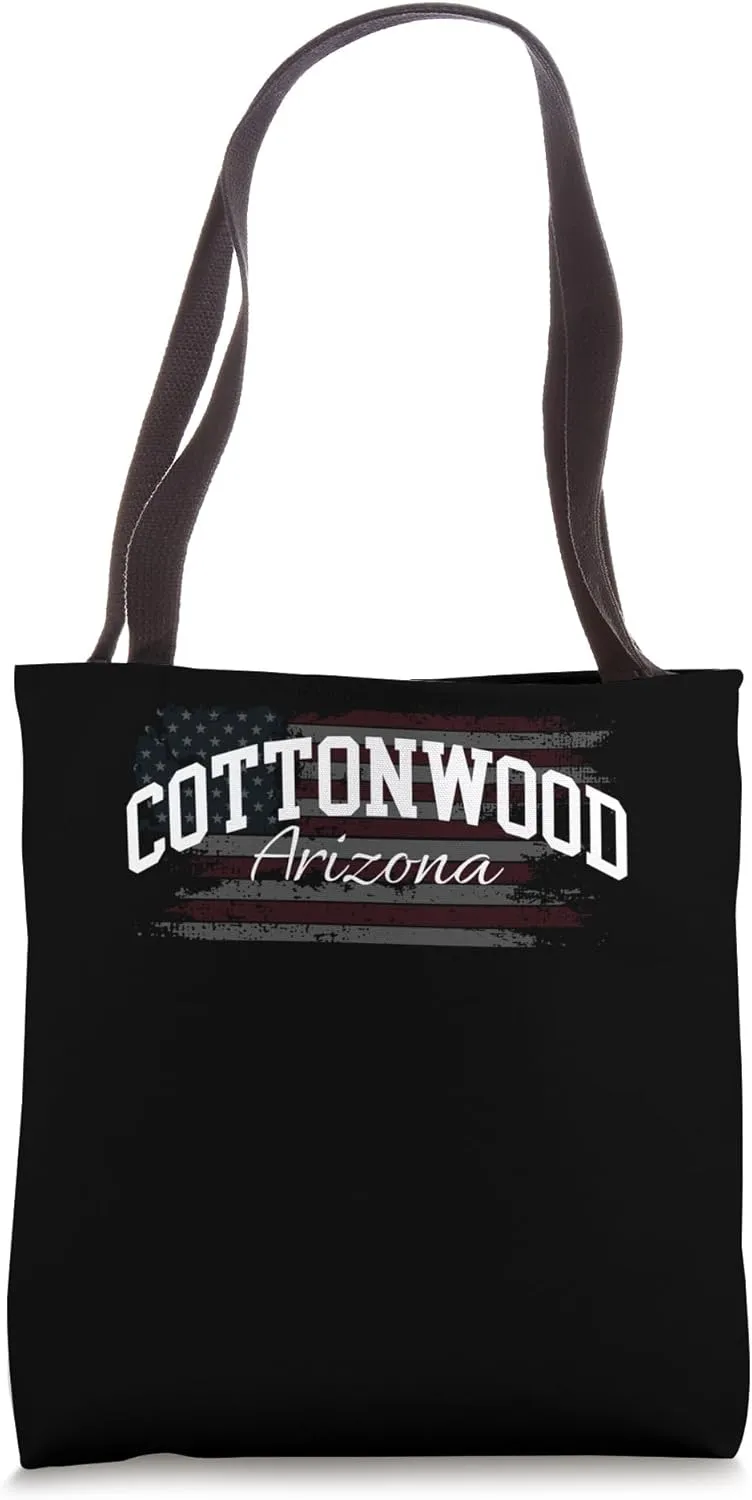 Cottonwood Arizona American Flag Travel Gift Graphic Design Tote Bag