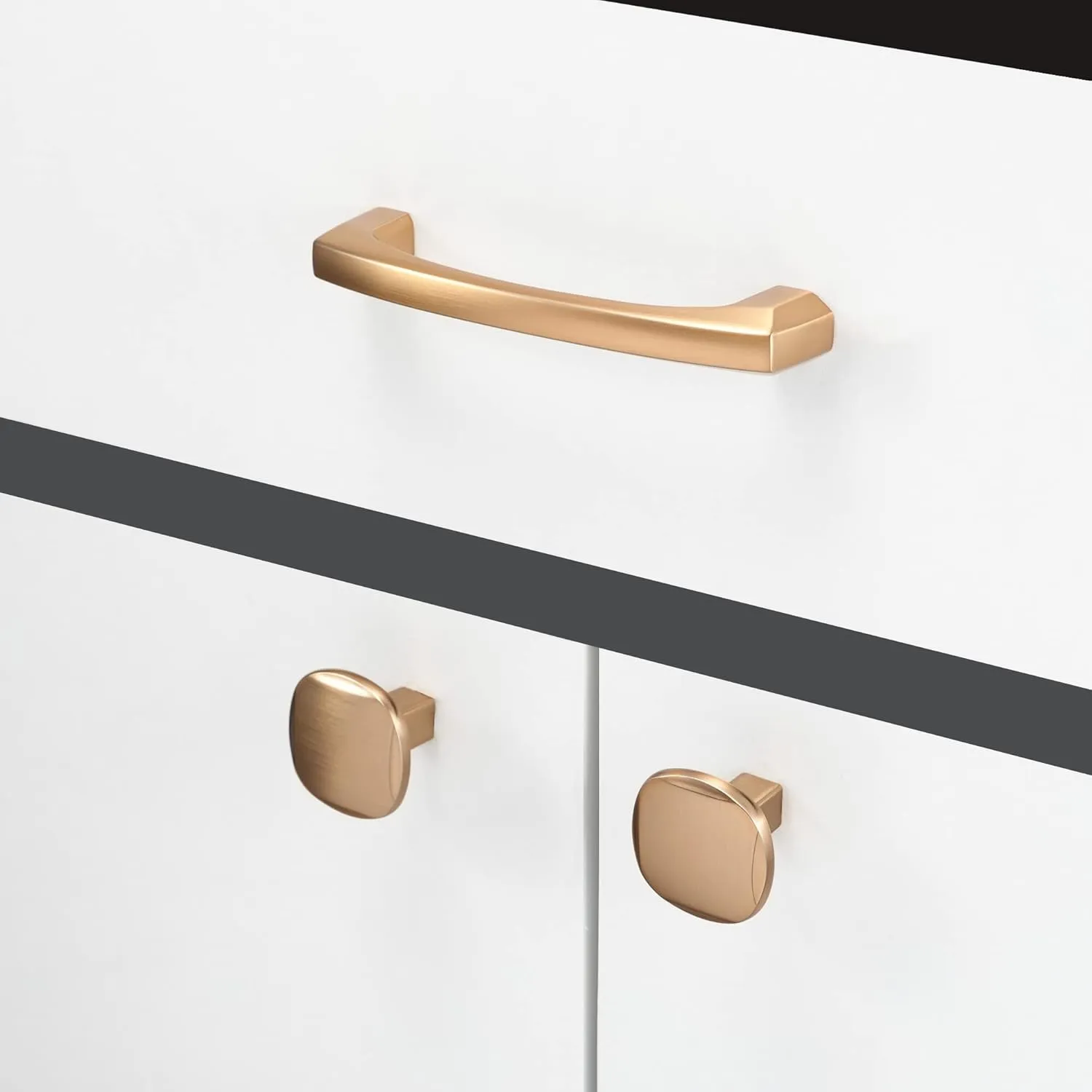 COTYKILEY 10 Pack 3.75Inch(96mm) Champagne Copper Kitchen Cabinet Handles Brushed Brass Cabinet Pulls Cabinet Door Handles Gold Kitchen Cabinet Hardware Cupboard Drawer Pulls Dresser Handles