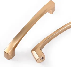 COTYKILEY 10 Pack 3.75Inch(96mm) Champagne Copper Kitchen Cabinet Handles Brushed Brass Cabinet Pulls Cabinet Door Handles Gold Kitchen Cabinet Hardware Cupboard Drawer Pulls Dresser Handles