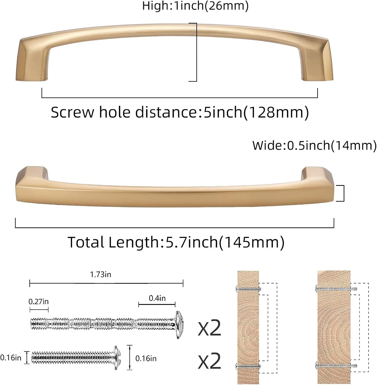 COTYKILEY 10 Pack 5 Inch(128mm) Champagne Bronze Cabinet Handles Champagne Kitchen Cabinet Pulls Cabinet Door Handles Kitchen Cabinet Hardware Cupboard Drawer Pulls Dresser Handles