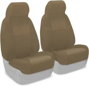 Coverking Custom Fit Front 50/50 High Back Bucket Seat Cover for Select Mazda MX-5 Miata Models - Polycotton Drill (Cashmere)