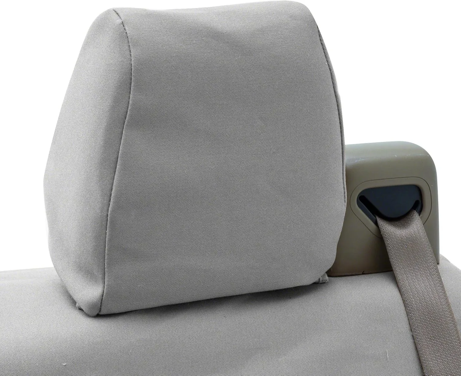 Coverking Custom Fit Front 50/50 High Back Bucket Seat Cover for Select Mazda MX-5 Miata Models - Polycotton Drill (Light Gray)