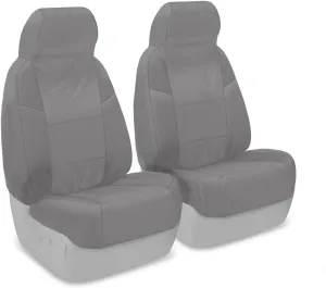 Coverking Custom Fit Front 50/50 High Back Bucket Seat Cover for Select Mazda MX-5 Miata Models - Polycotton Drill (Light Gray)