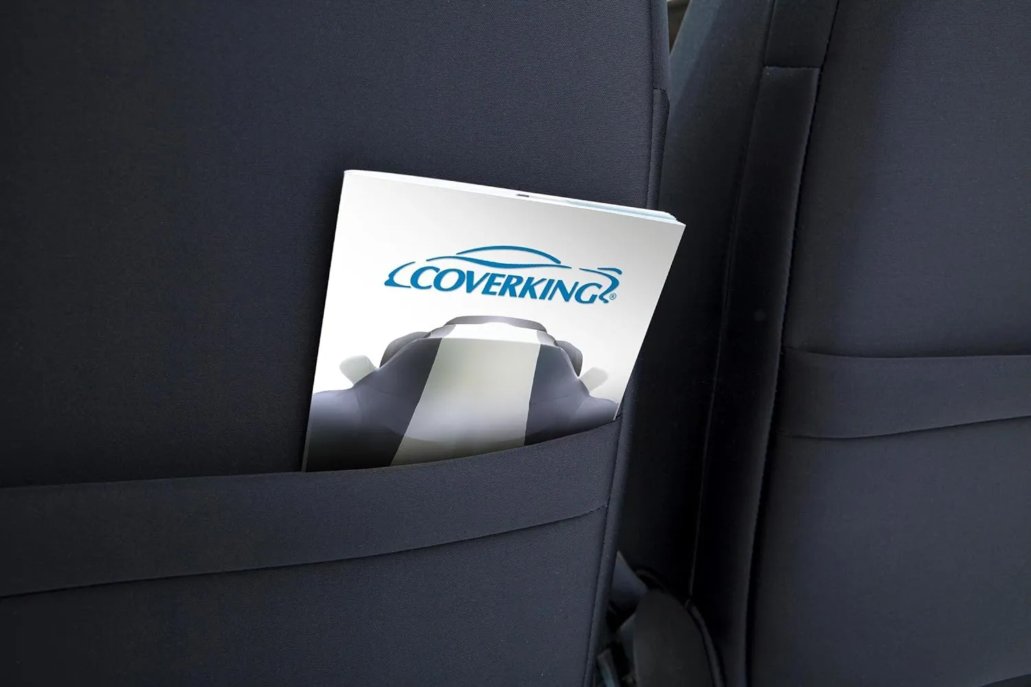 Coverking Custom Fit Front 50/50 High Back Bucket Seat Cover for Select Mazda MX-5 Miata Models - Polycotton Drill (Light Gray)