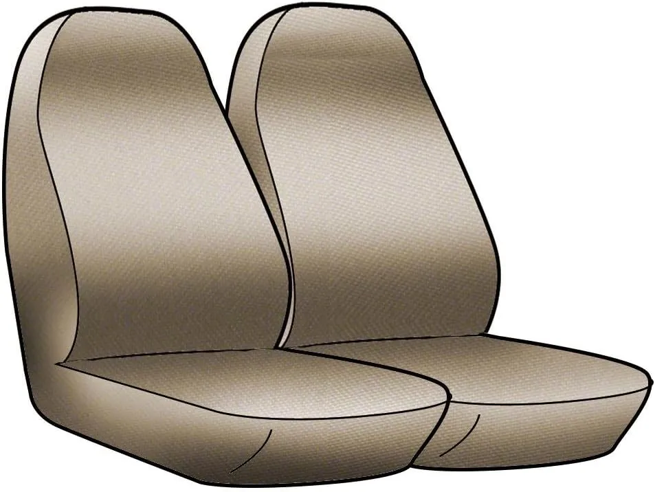 Coverking Custom Fit Front 50/50 High Back Bucket Seat Cover for Select Mazda MX-5 Miata Models - Polycotton Drill (Tan)