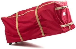 Covermates Keepsakes Christmas Tree Rolling Cinch Bag – Superior Protection, Padded Handles - Holiday Storage, Red