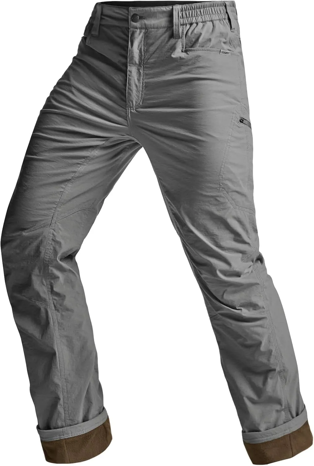 CQR Men's Winter Fleece Lined Pants, Water-Resistant Outdoor Stretch Work Pants, Windproof Casual Pants with Pockets
