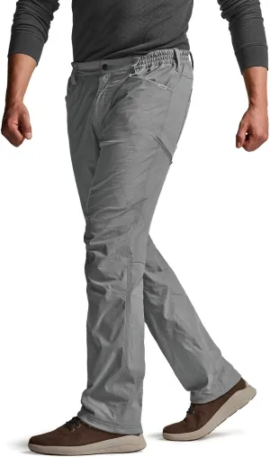 CQR Men's Winter Fleece Lined Pants, Water-Resistant Outdoor Stretch Work Pants, Windproof Casual Pants with Pockets