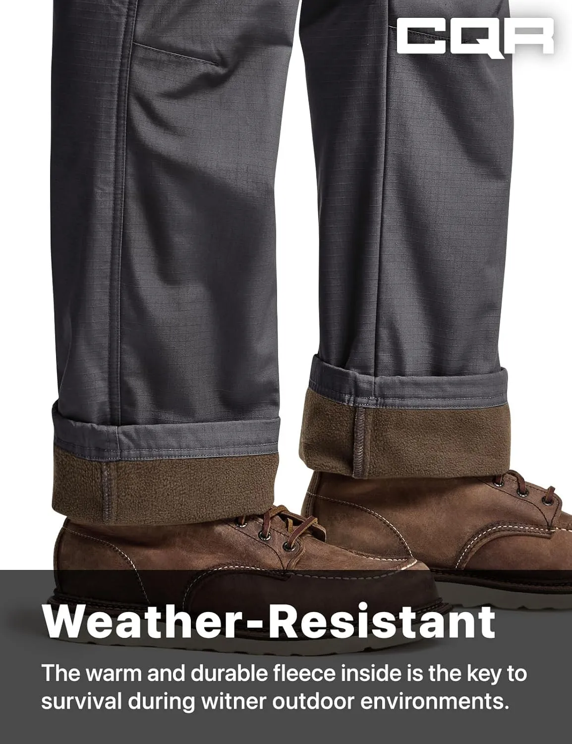 CQR Men's Winter Tactical Cargo Pants, Thermal Fleece Lined Outdoor Snow Ski Hiking Work
