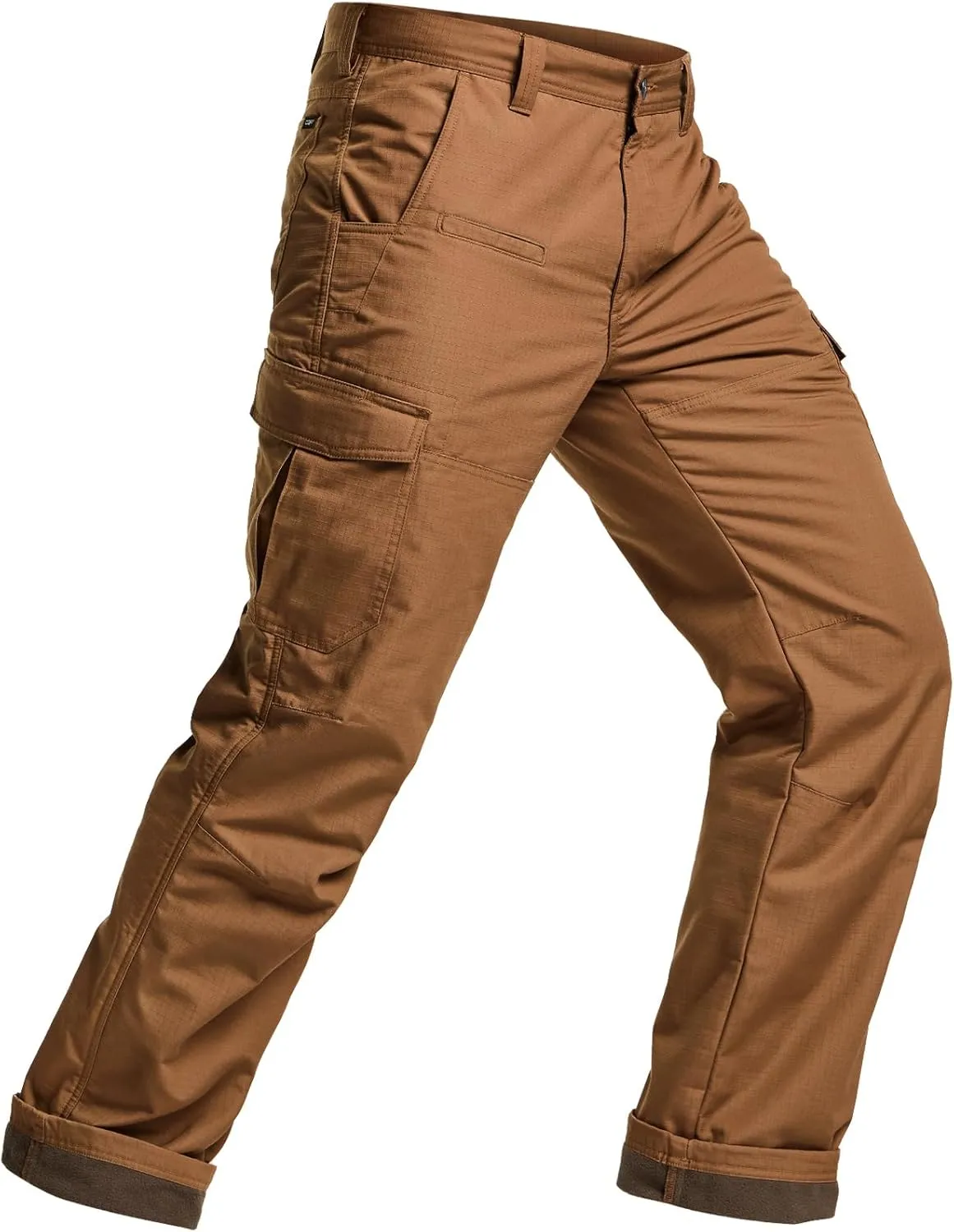 CQR Men's Winter Tactical Cargo Pants, Thermal Fleece Lined Outdoor Snow Ski Hiking Work