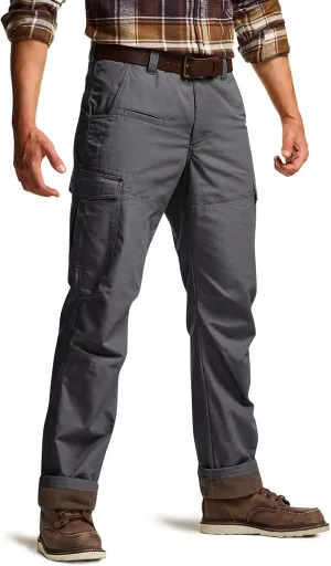 CQR Men's Winter Tactical Cargo Pants, Thermal Fleece Lined Outdoor Snow Ski Hiking Work