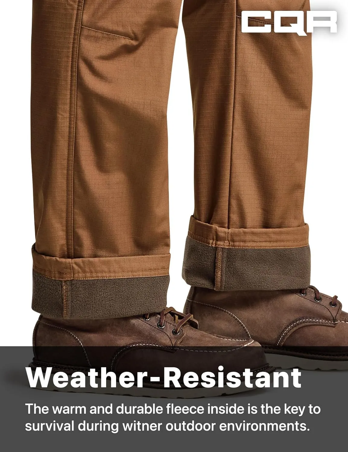 CQR Men's Winter Tactical Cargo Pants, Thermal Fleece Lined Outdoor Snow Ski Hiking Work
