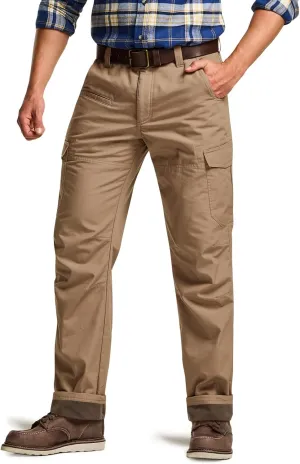 CQR Men's Winter Tactical Cargo Pants, Thermal Fleece Lined Outdoor Snow Ski Hiking Work