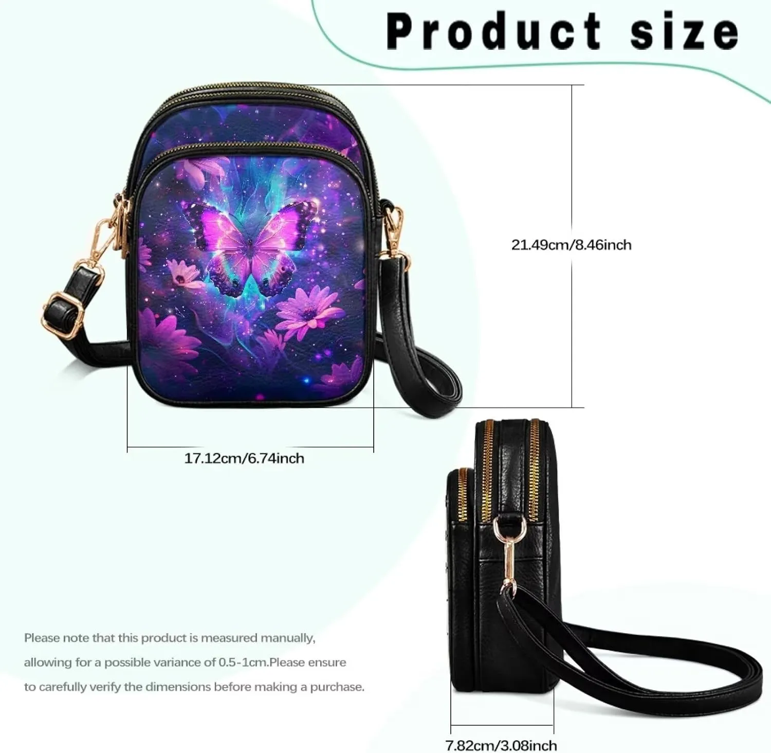 Crossbody Bag for Women Multi Pocket Sling Shoulder Purses Travel Leather Zipper Designer Satchel Adjustable Strap