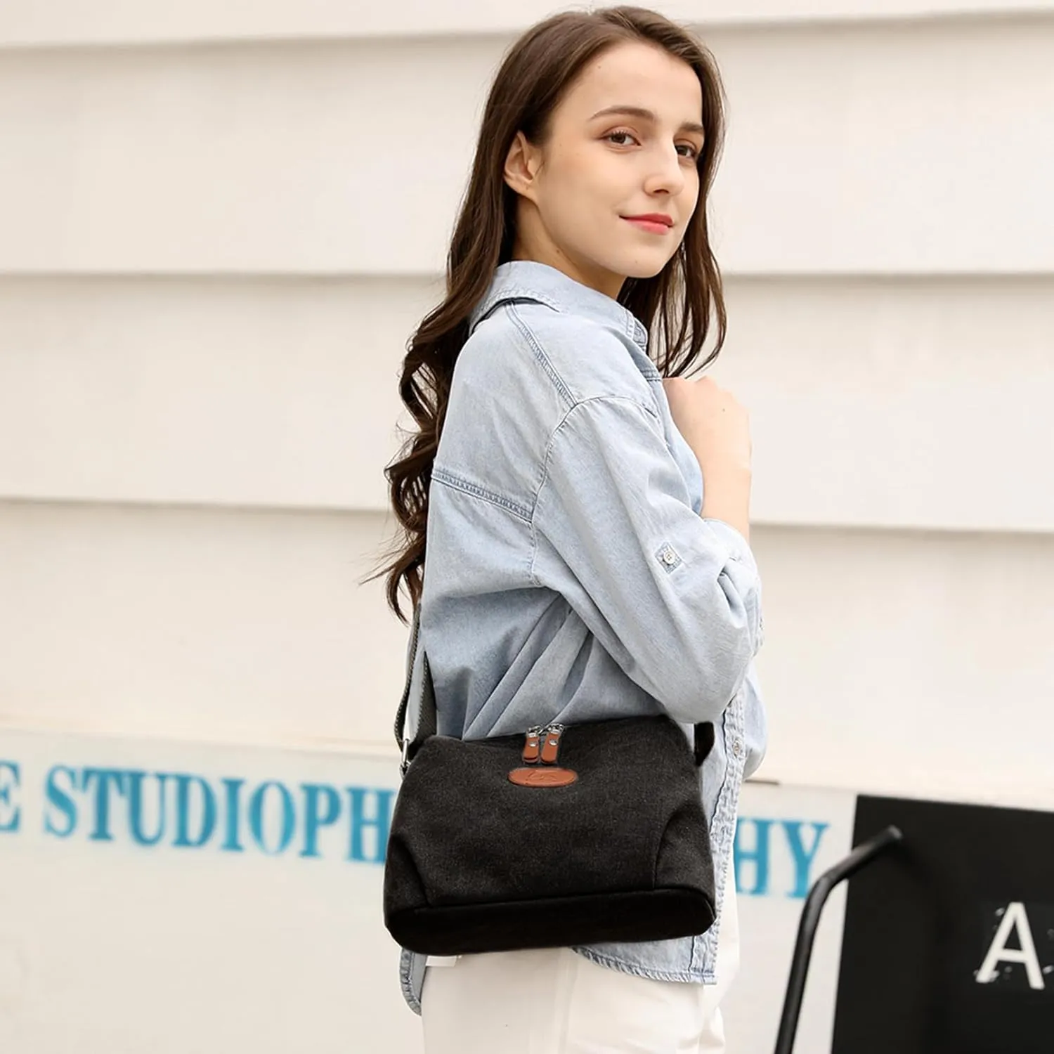 Crossbody Bag for Women Small Canvas Lightweight Casual Purses for Travel Daily