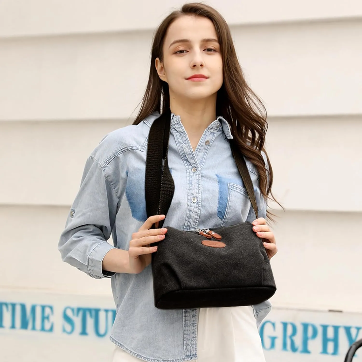 Crossbody Bag for Women Small Canvas Lightweight Casual Purses for Travel Daily