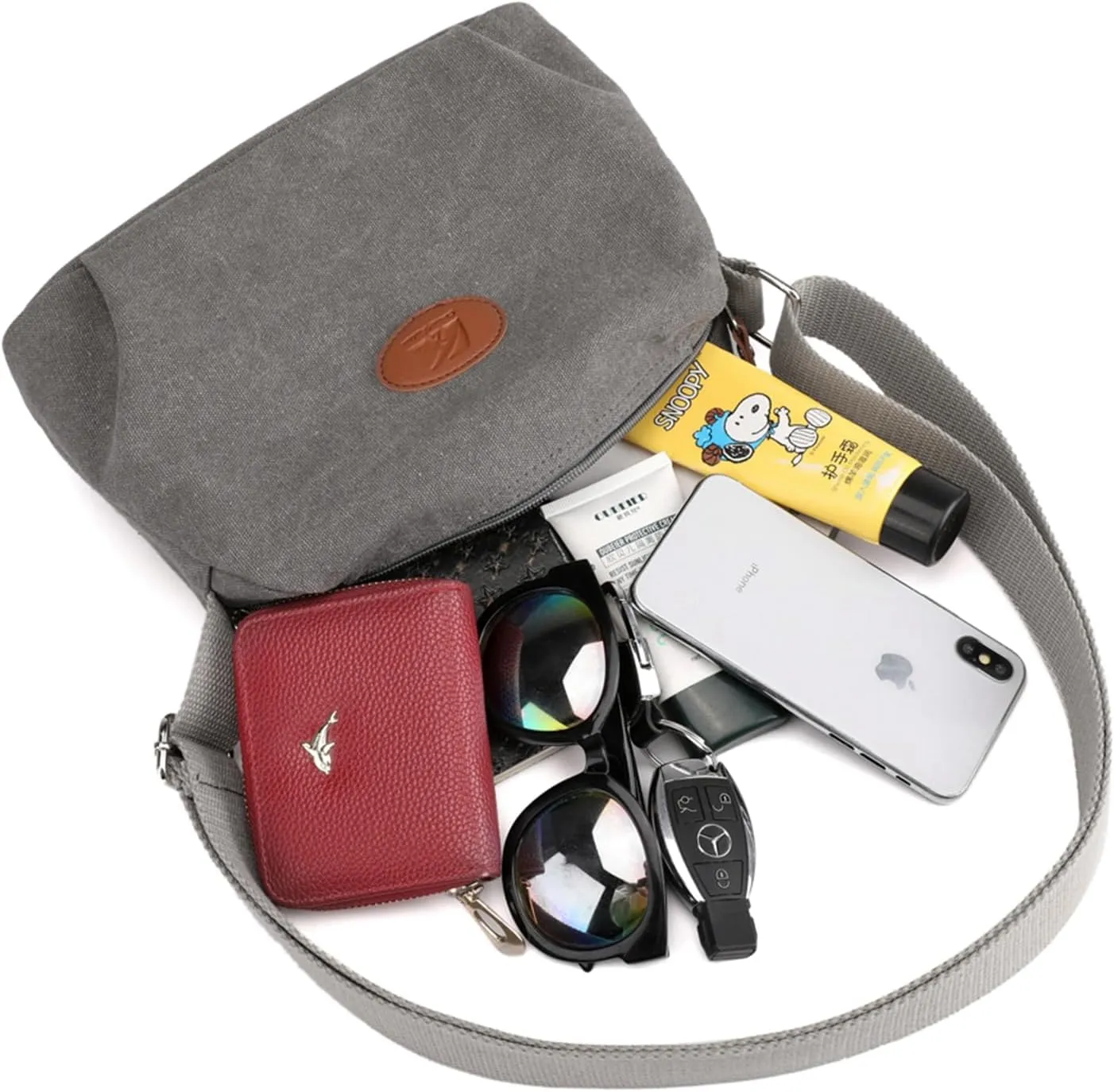 Crossbody Bag for Women Small Canvas Lightweight Casual Purses for Travel Daily
