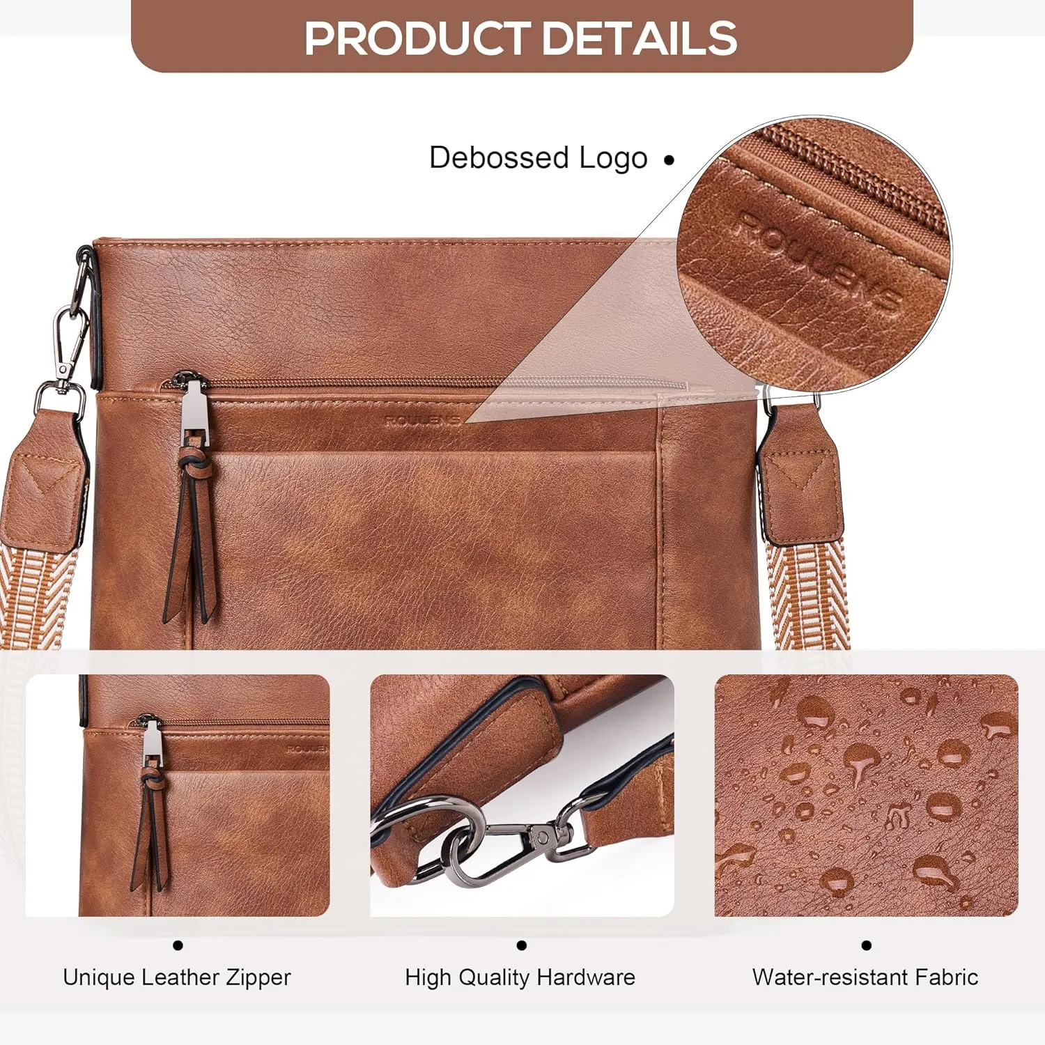 Crossbody Bags For Women Medium Crossbody Travel Purses with 4 Card Slots Leather Shoulder Handbags