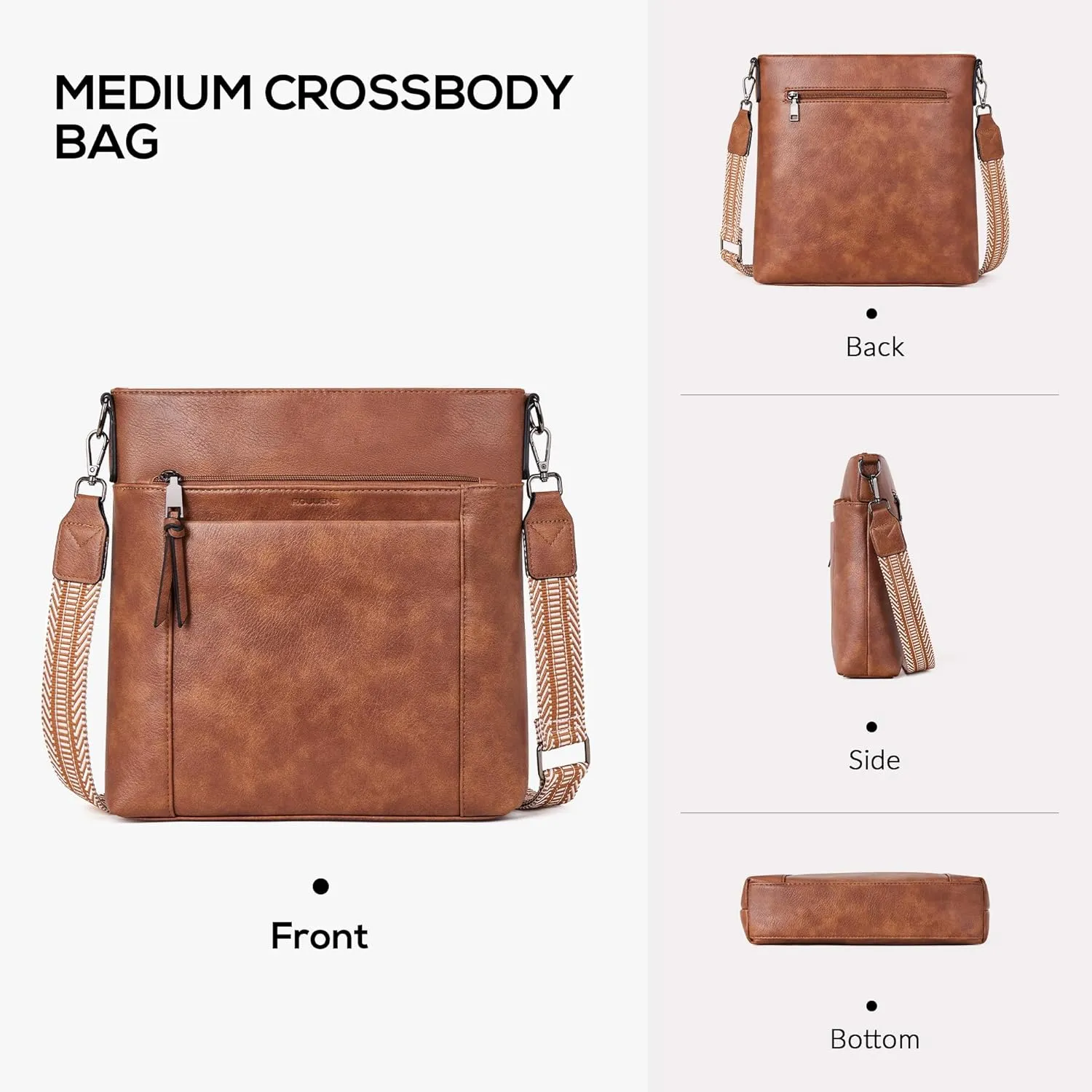 Crossbody Bags For Women Medium Crossbody Travel Purses with 4 Card Slots Leather Shoulder Handbags